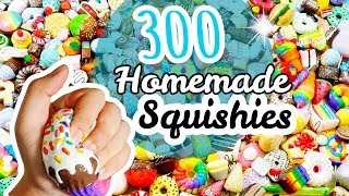 BIGGEST Homemade Squishy Collection EVER memory foam polyfoam makeup sponges and decorated [upl. by Eduj890]