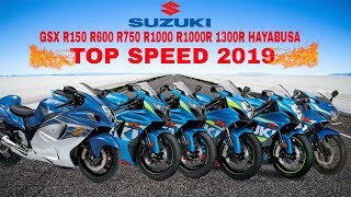 Suzuki GSX R150 R600 R750 R1000 R1000R 1300R Hayabusa Top Speed [upl. by Arlon960]