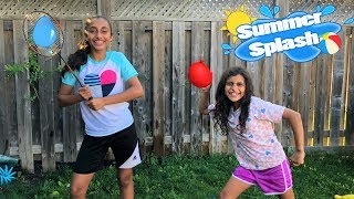 WATER BALLOON CHALLENGE family fun playtime [upl. by Barnard]