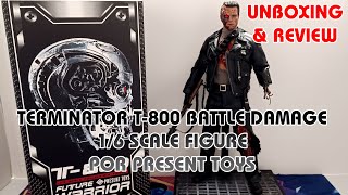 Unboxing y Review Terminator T800 Battle Damage escala 16 por Present Toys 🔥 ¿Mejor que Hot Toys [upl. by Amedeo]