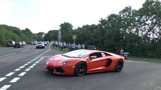 Supercars Leaving Hotel  Huracan 918 Enzo Aventador Veyron etc [upl. by Rocky286]