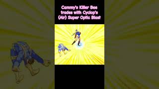 MvC2 Cammys Killer Bee trades with Cyclops Air Super Optic Blast [upl. by Nepsa]