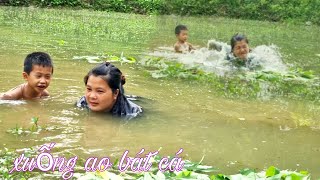 Dig puddles release ducks and put leaves in ponds for fish Truong thi pham [upl. by Zinah643]