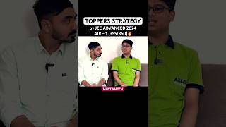 Toppers Strategy by JEE Advanced 2024 AIR1 Ved Lahoti 355360 from Allen Kota  topper strategy [upl. by Siobhan941]