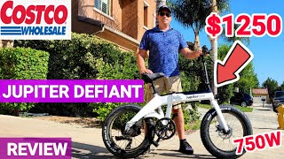 Costco Jupiter Defiant Fat Tires Electric Foldable Bike  1250  750W  Review [upl. by Dnaltroc767]