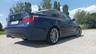 BMW E60 535d stock acceleration DPF off 0100kmh 100200kmh 200kw 272hp 560nm  sound [upl. by Falk791]