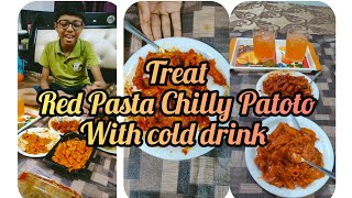 Pasta and Chilly Patoto with cold Drink Treat shorts ytshorts yt delicious treat [upl. by Edris]