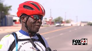 Video Cyclist embarks on 600mile bike ride to visit Oklahomas 13 historic allBlack towns [upl. by Komarek]