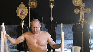 Russian president Vladimir Putin braves subzero lake to mark Orthodox Epiphany [upl. by Hoffer897]