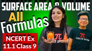 Surface Area And Volume Class 9🔥 All Formulas Of Surface Area Volume NCERT Ex 111 In One Shot [upl. by Boylston]