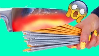 1000 DEGREE GLOWING KNIFE VS 168 SPARKLERS [upl. by Kcyred]