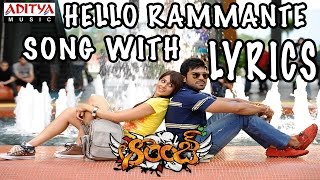 Hello Rammante Song With Lyrics  Orange Songs  Ram Charan Tej Genelia Harris Jayaraj [upl. by Meakem]