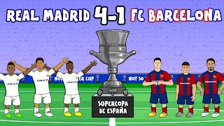 REAL MADRID 41 FC BARCELONA  HIGHLIGHTS  Spanish Super Cup final parody Vinicius Rodrigo Goals [upl. by Liponis]