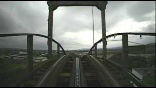 Anaconda Wooden Roller Coaster Front Seat POV Walygator Parc France [upl. by Annetta]