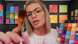 ASMR weird girl paints your face in class 🎨 face touching  brushing roleplay [upl. by Allsun]