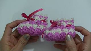 Mini Vídeo Escarpines a Crochet para bebe recién nacido [upl. by Adallard]