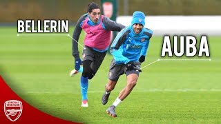 Aubameyang vs Bellerin  Ultimate Speed Battle [upl. by Ydennek]