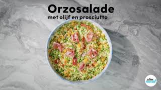 Pastasalade van orzo met olijf en prosciutto  5 ingrediënten  Allerhande [upl. by Georgy748]