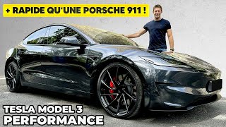 Essai Tesla Model 3 Performance 2024 –  RAPIDE qu’une Porsche 911 [upl. by Hollyanne]