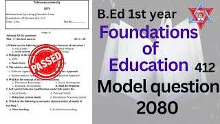 Foundation of Education model question for BEd 1st year [upl. by Hedelman311]