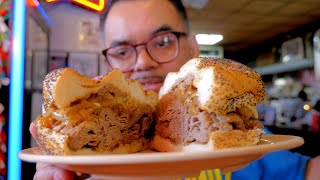 Trying Anthony Bourdains Favorite Cheese Steak Donkeys Place in Camden New Jersey [upl. by Assennej49]