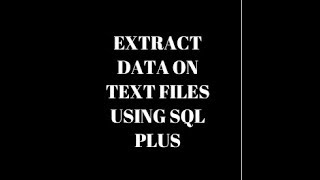 Extracting data into text files using sql plus oracle  Spooling [upl. by Manwell717]