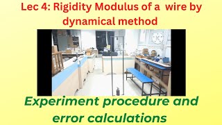 Lec 4 Rigidity Modulus experiment procedure and error calculations [upl. by Eenel]