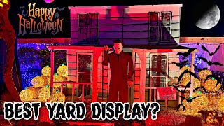 We FOUND the BEST Halloween Yard Display In SoCal and We Visit a FREE Haunted House [upl. by Eynobe]