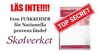 Fem FUSKKODER för Nationella Provens läsförståelse [upl. by Bria755]