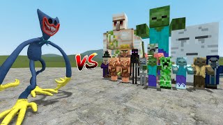 NEW HUGGY WUGGY VS MINECRAFT MOBS Garrys Mod [upl. by Aronaele294]