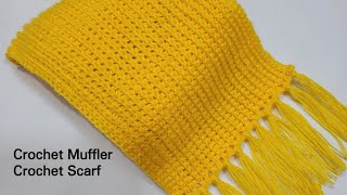 Crochet Woollen Muffler  Crochet Scarf  Crochet Shawl  क्रोशिये से मफलर बनाएं [upl. by Anigue]