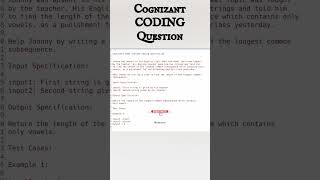 Cognizant Previous Year Coding Questions Cognizant GenC coding [upl. by Ado]