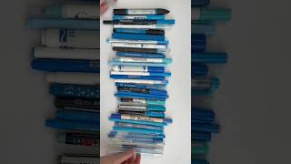 Blue pens ASMR 🧵🧢🦋🪼🐳💧❄️🫐💎💙 calligraphy handlettering bujo asmr brushpen journaling [upl. by Eelsel]