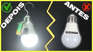 Lâmpada LED Queimada  Virando uma Lâmpada LED Portátil CASEIRA  Economize [upl. by Ahsinauj777]