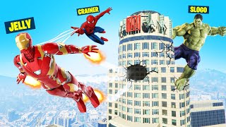 Playing SUPERHERO HUNTERS vs SPEEDRUNNER In GTA 5 [upl. by Akirdnahs11]