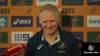 WALLABIES Team announcement ahead of Bledisloe 2  coach Joe Schmidt [upl. by Keslie989]