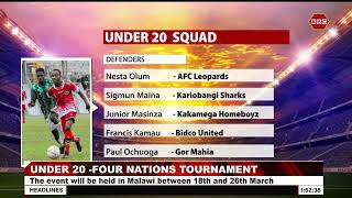 U20  Four Nations Tournament to be held in Malawi between 18th  26th March [upl. by Aidua]