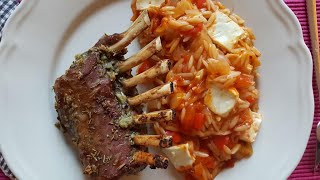 überbackenes FetaOrzoTeigwaren mit Lamm baked fetaorzopasta with lamb [upl. by Arleyne272]