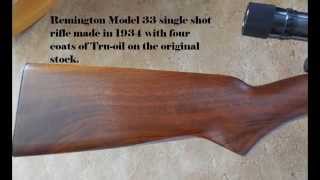 Refinishing a wood rifle stock with TruOil 22 long rifle Stevens Favorite [upl. by Aicertal]