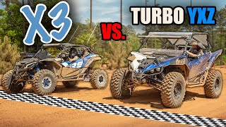 BIG turbo YXZ vs Turbo RR X3 DRAG RACE  first durhamtown trip [upl. by Assed801]