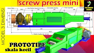 Model 3D Mesin Screw Press Pebrik Sawit Prototipe [upl. by Eldin819]