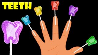 Teeth Lollipop Finger Family Rhymes lollipops Cartoon Animation for Kids [upl. by Caralie]