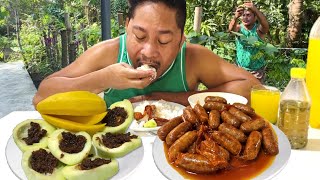 ALMUSAL ALAMINOS LONGGANISA MANGGA AT BAGOONG Filipino Food Mukbang [upl. by Eidoow]