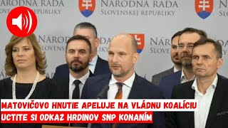 Matovičovo hnutie apeluje na vládnu koalíciu [upl. by Enttirb]