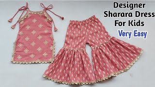 Very Easy Baby Sharara Dress Cutting and StitchingDesigner Baby Girl Dress Cutting and stitching [upl. by Albers612]