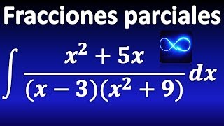 278 Integral mediante fracciones parciales con factor cuadrático irreducible [upl. by Oler]