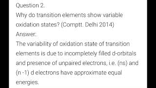 Why do transition elements show variable oxidation states [upl. by Keane]