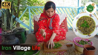 Special stew of North Iran Torshe Tareh and salted fishPersian food Cooking  ترش تره گیلانی [upl. by Helge]