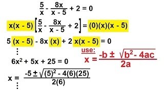 PreCalculus  Algebra Fundamental Review 18 of 80 Solving Quadratic Eqns Fractions Ex 1 [upl. by Meelas]