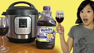 Instant Pot WINE  grape juice to wine  FERMENTED [upl. by Nelak847]